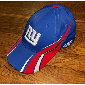 NY New York Giants Reebok Blue Red White Cap NFL Authentic Equipment Y2K Flexfit